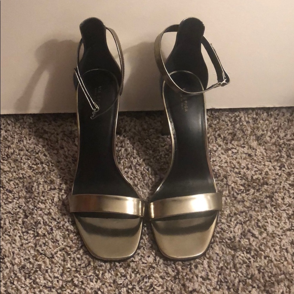 Strappy Pewter Heel